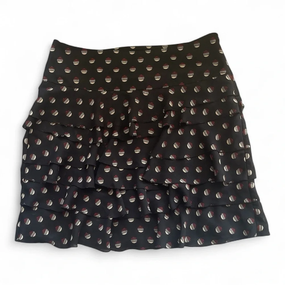 Black Ruffled Skirt with Pattern - Picture 2 of 7